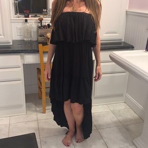 Black High-Low Strapless Summer Dress. Looks New.